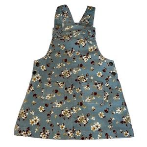 Floral toddler girl overall dress in size 3T-4T